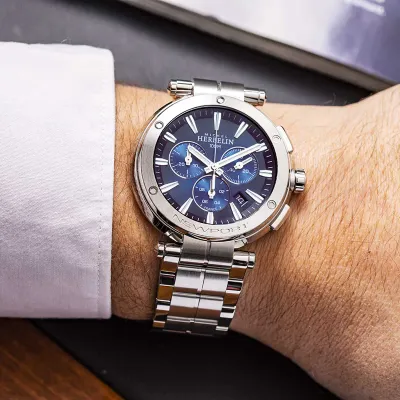 Montre "NEWPORT" - Chronophage  -  Acier & Noir