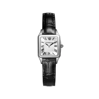 Montre LUNA - Mini Quartz - Acier & Cuir Noir