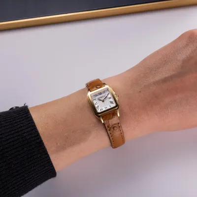 Montre LUNA - Mini Quartz - PVD Or Jaune & Cuir Camel