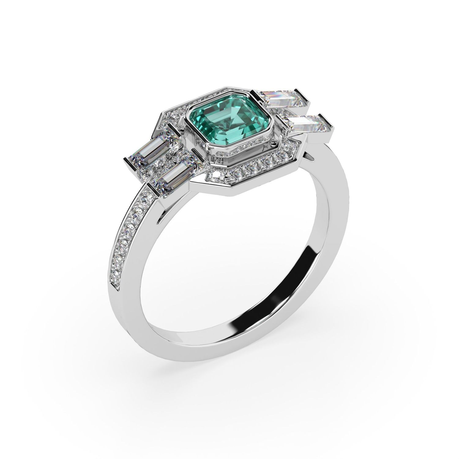 Bague Centre Carrée