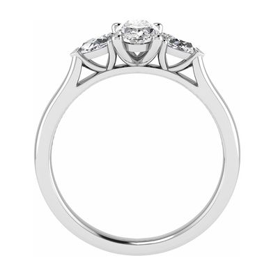 Bague Centre Ovale & Cotés Poire