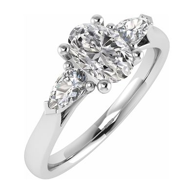 Bague Centre Ovale & Cotés Poire