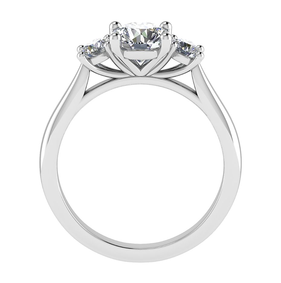 Bague Centre Rond & 2 Diamant Bague Centre Rond & 2 Diamant