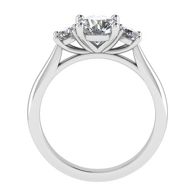 Bague Centre Rond & 2 Diamant