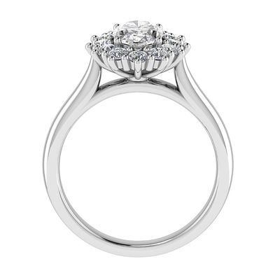 Bague Centre Ovale & Entourage Diamants