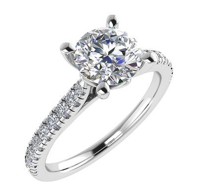 Bague Centre Rond & Cotés Sertis