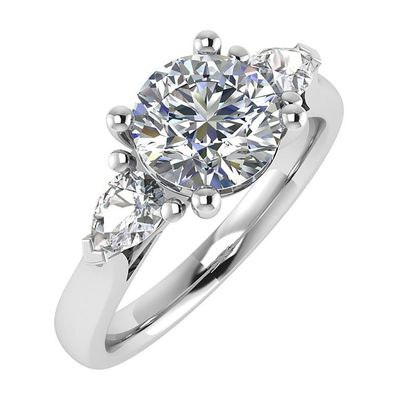 Bague Centre Rond & Cotés Poires