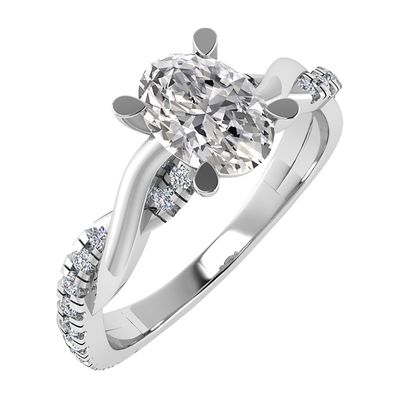 Mt 1311 Centre vide Ovale , Corps pavé diamants