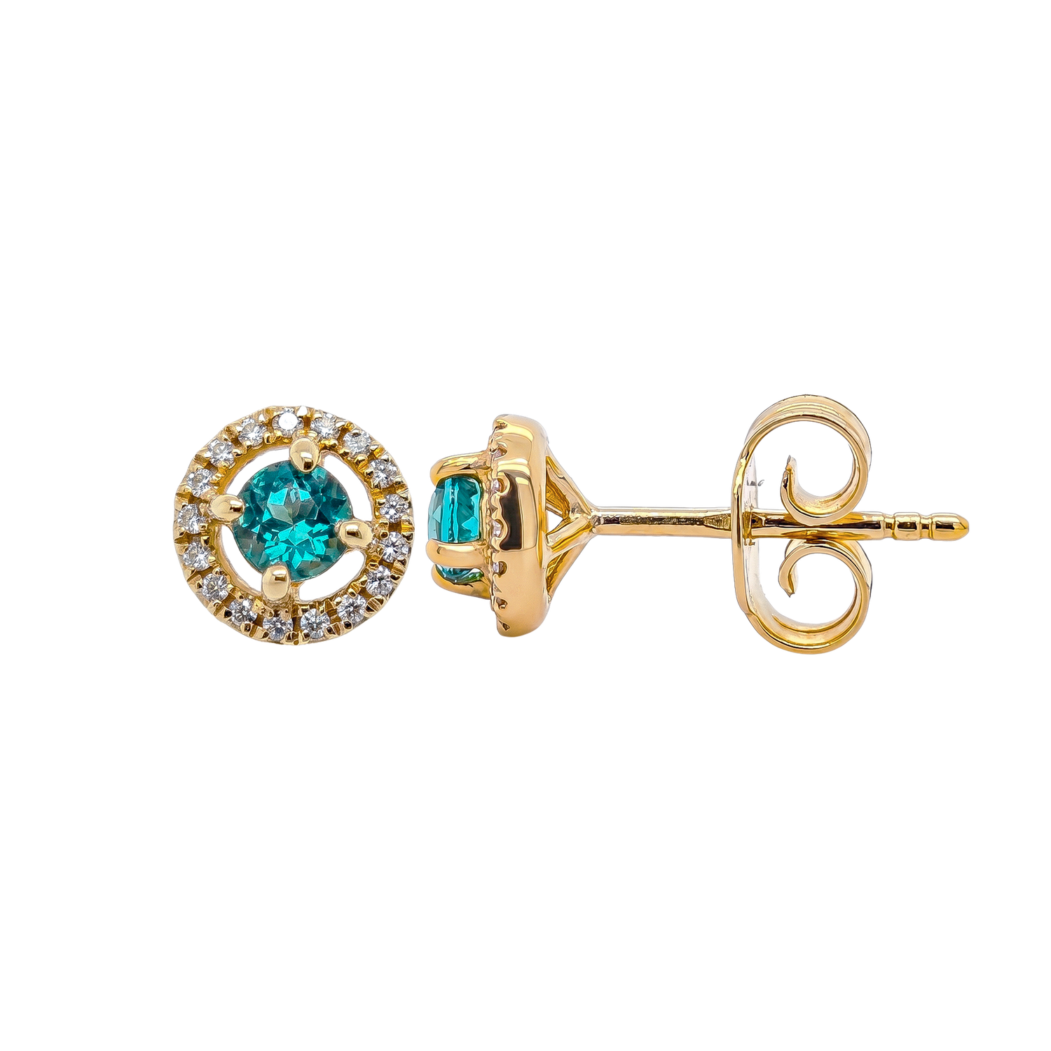 Boucles D'Oreilles - Tourmaline Bleue De Namibie