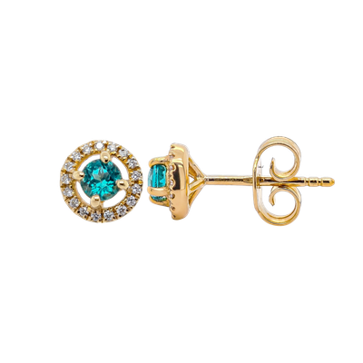 Boucles D'Oreilles - Tourmaline Bleue De Namibie