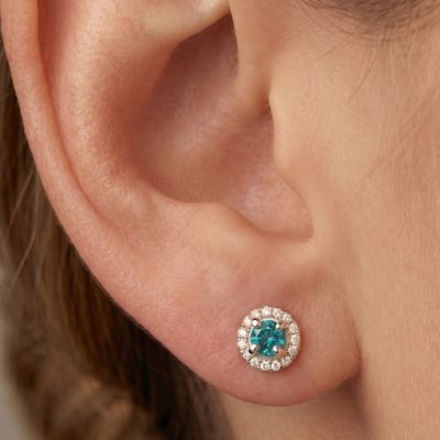 Boucles D'Oreilles - Tourmaline Bleue De Namibie