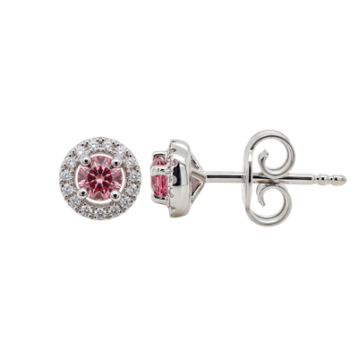 Boucles D’Oreilles Puces  - Tourmaline Rose De Namibie