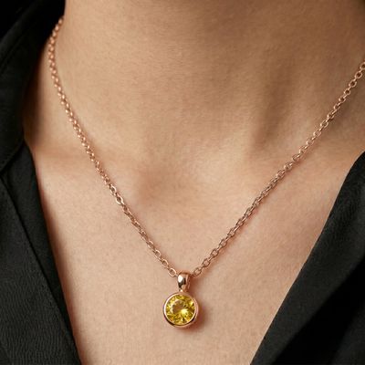 Pendentif Sertis Clos - Tourmaline Jaune De Namibie