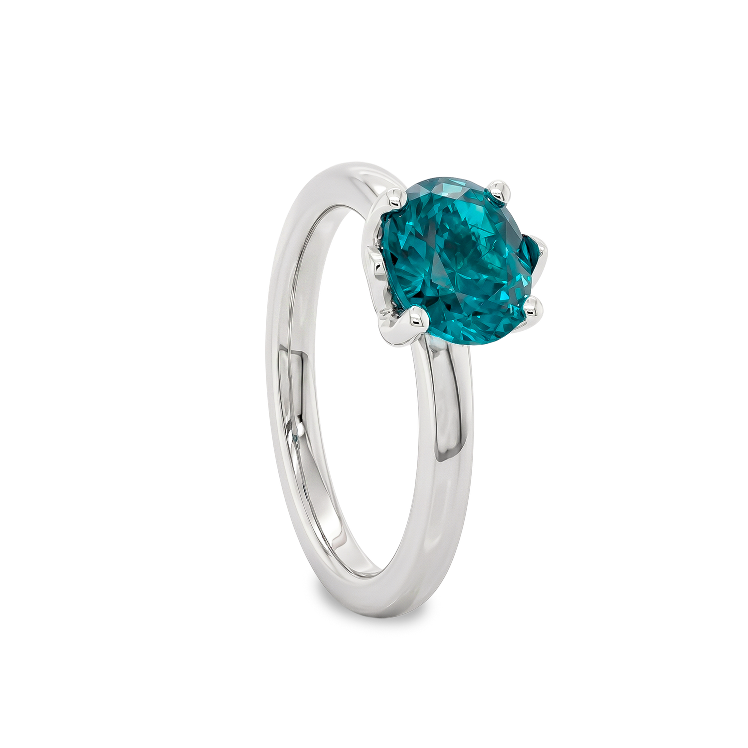 Bague Solitaire - Tourmaline Bleue De Namibie