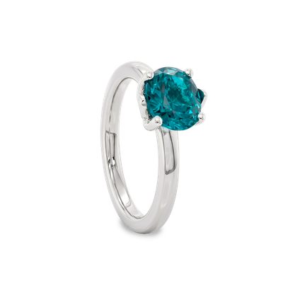 Bague Solitaire - Tourmaline Bleue De Namibie