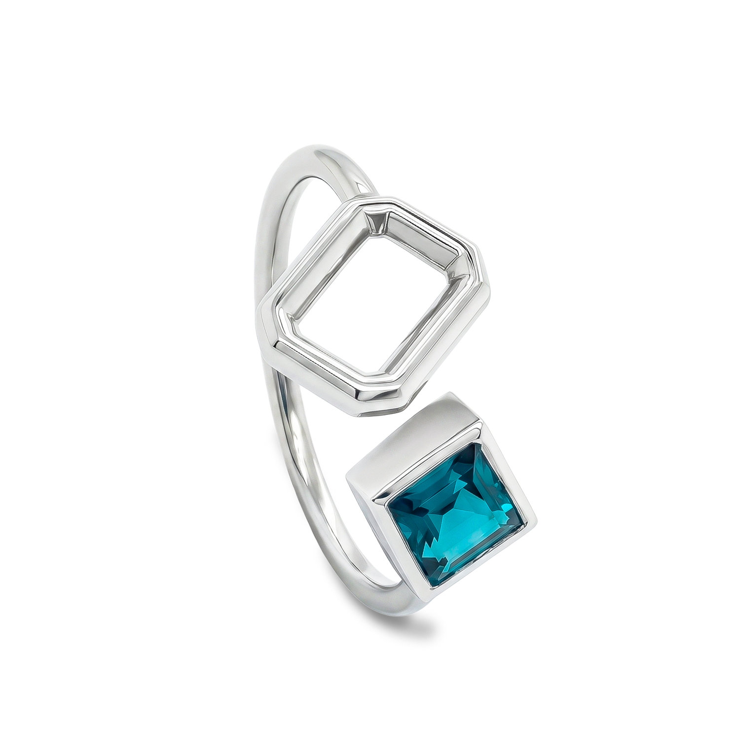 Bague Ouverte - Tourmaline Bleue De Namibie