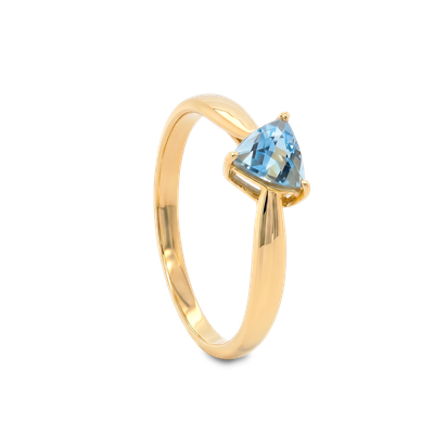 Bague - Aigue-Marine Trillion Du Brésil