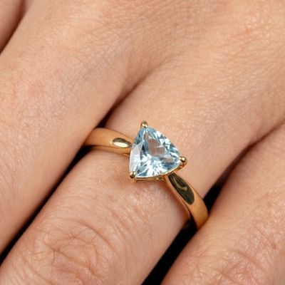 Bague - Aigue-Marine Trillion Du Brésil