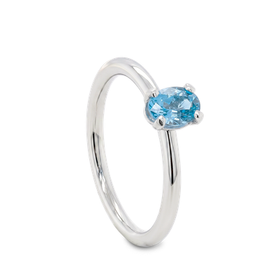 Bague - Aigue-Marine Ovale  Du Brésil
