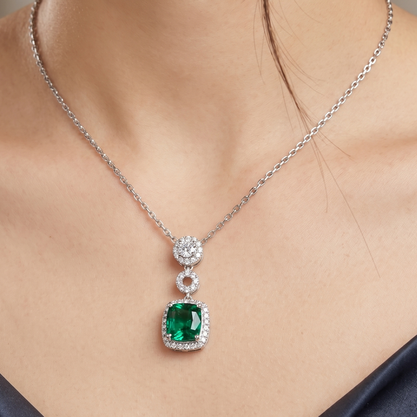 Pendentif Cascade - Tourmaline Verte du Brésil