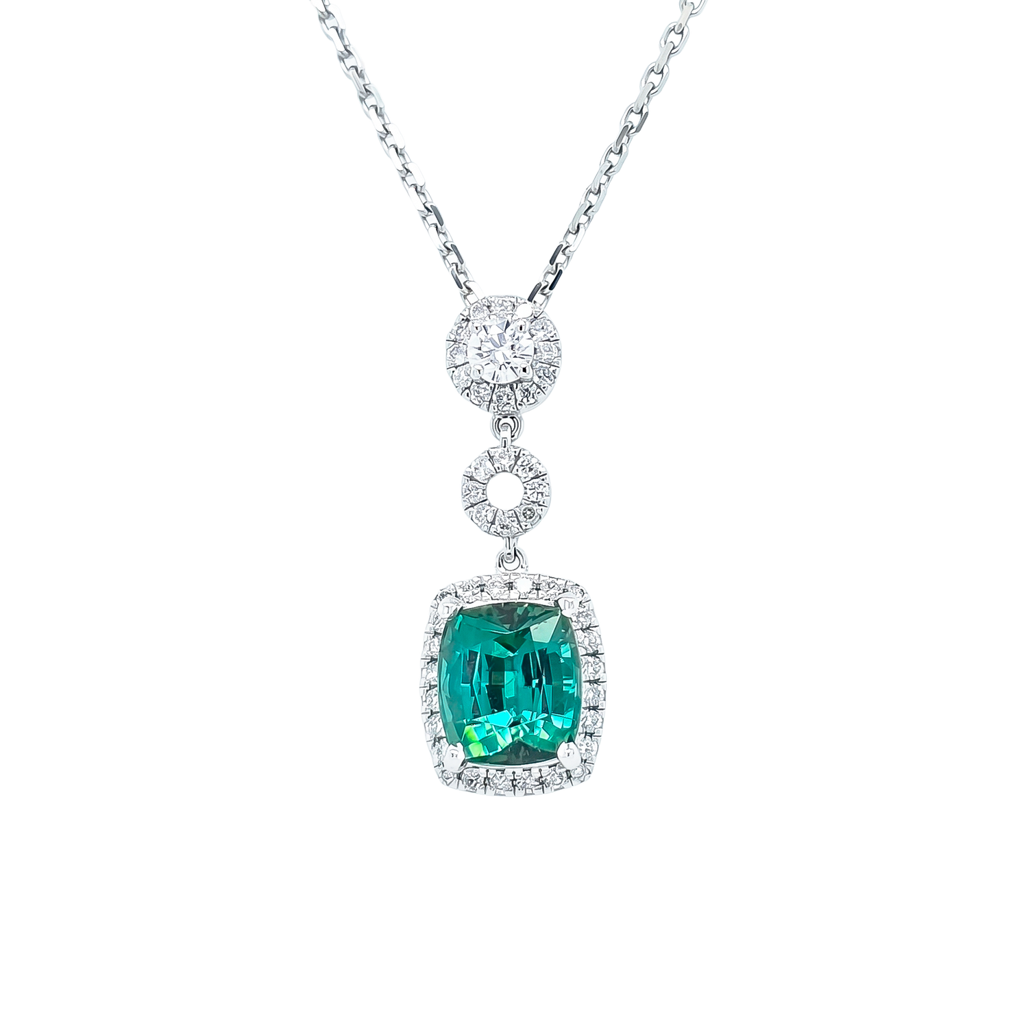 Pendentif Cascade - Tourmaline Verte du Brésil