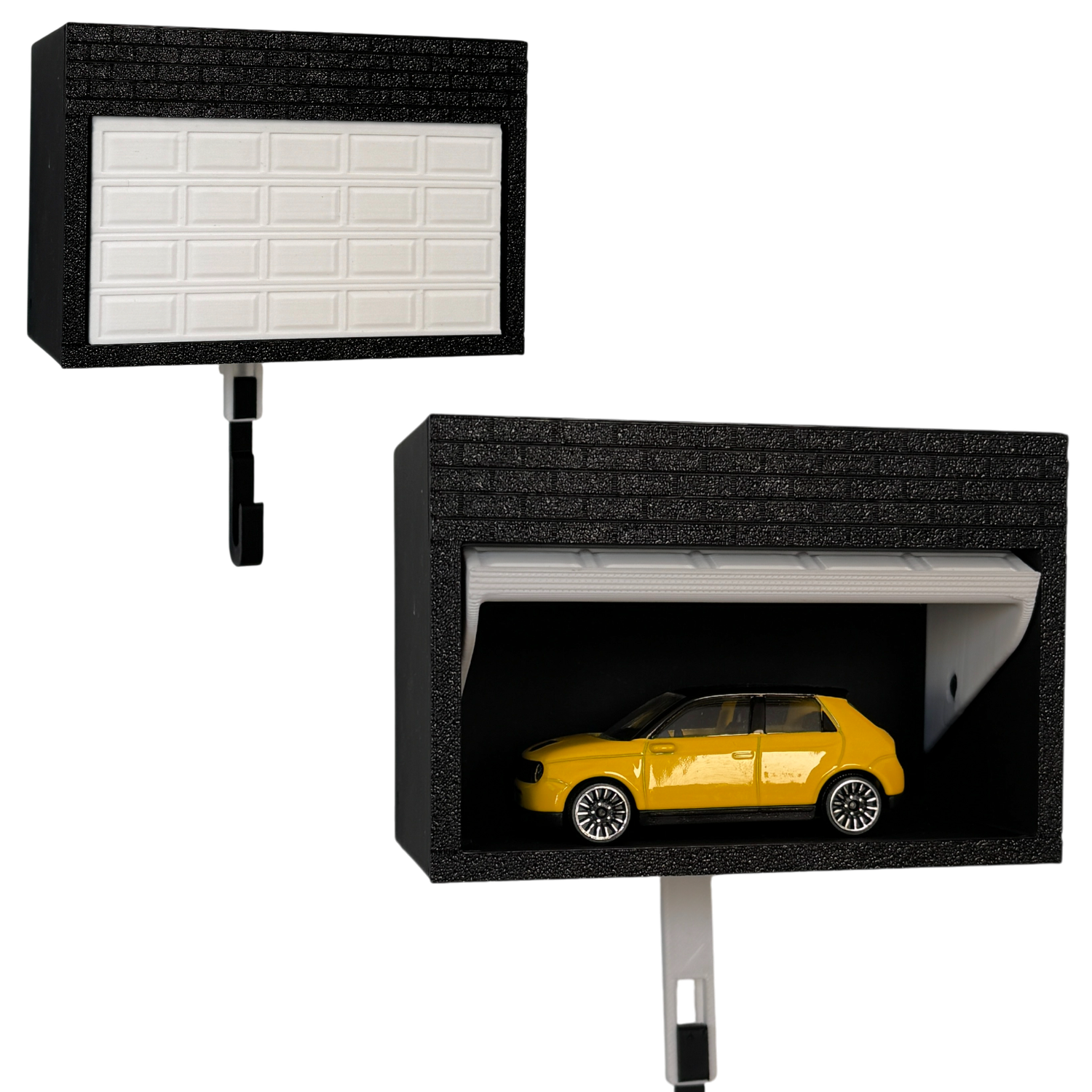 Wieszak na klucze garaż z otwieraną bramą