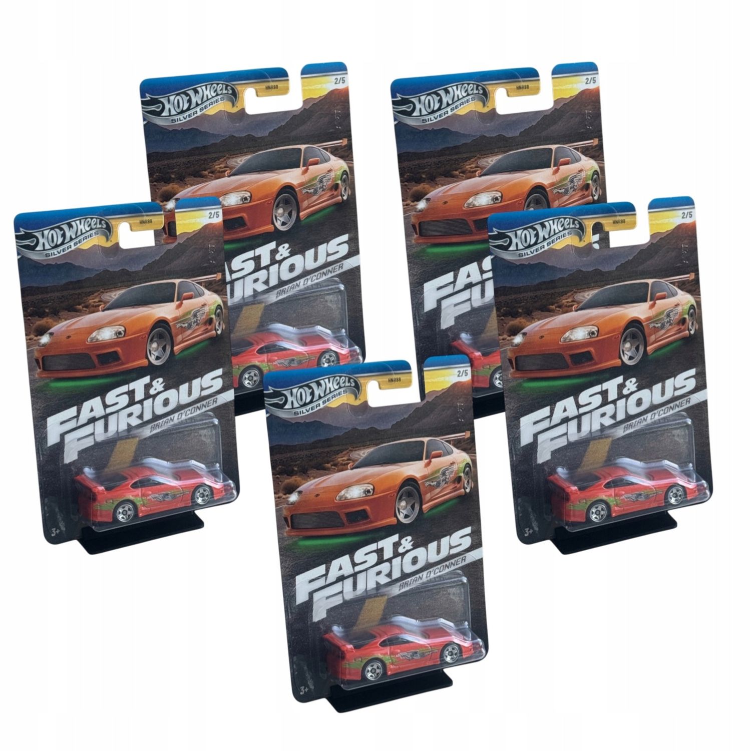 Zestaw 5 stojaków na 1 samochodzik 1:64 kompatybilnych z Hot Wheels
