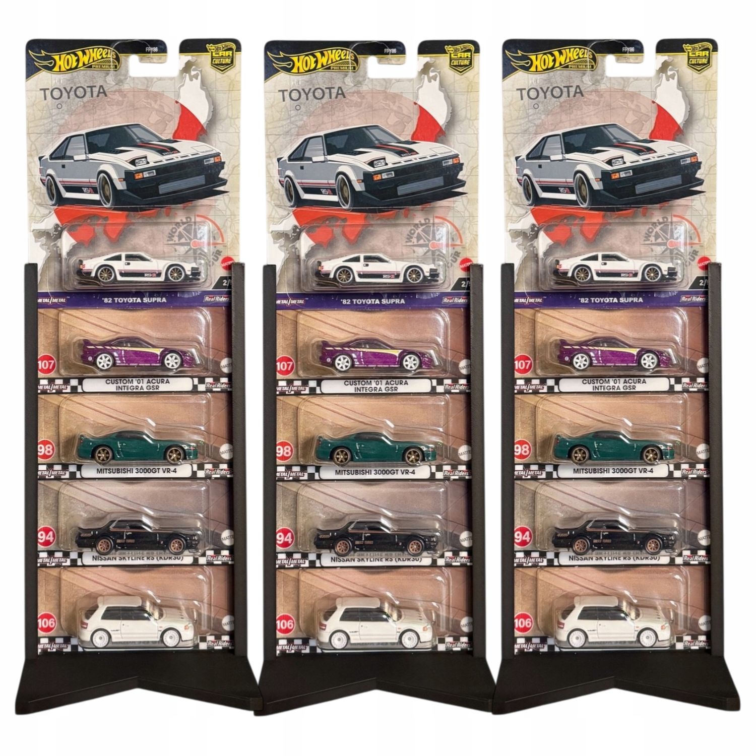 Zestaw 5 stojaków na 5 aut 1:64 kompatybilnych z Hot Wheels Premium
