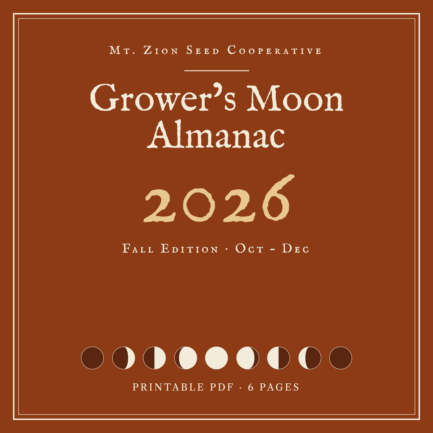 2026 Fall Moon Cycle Calendar