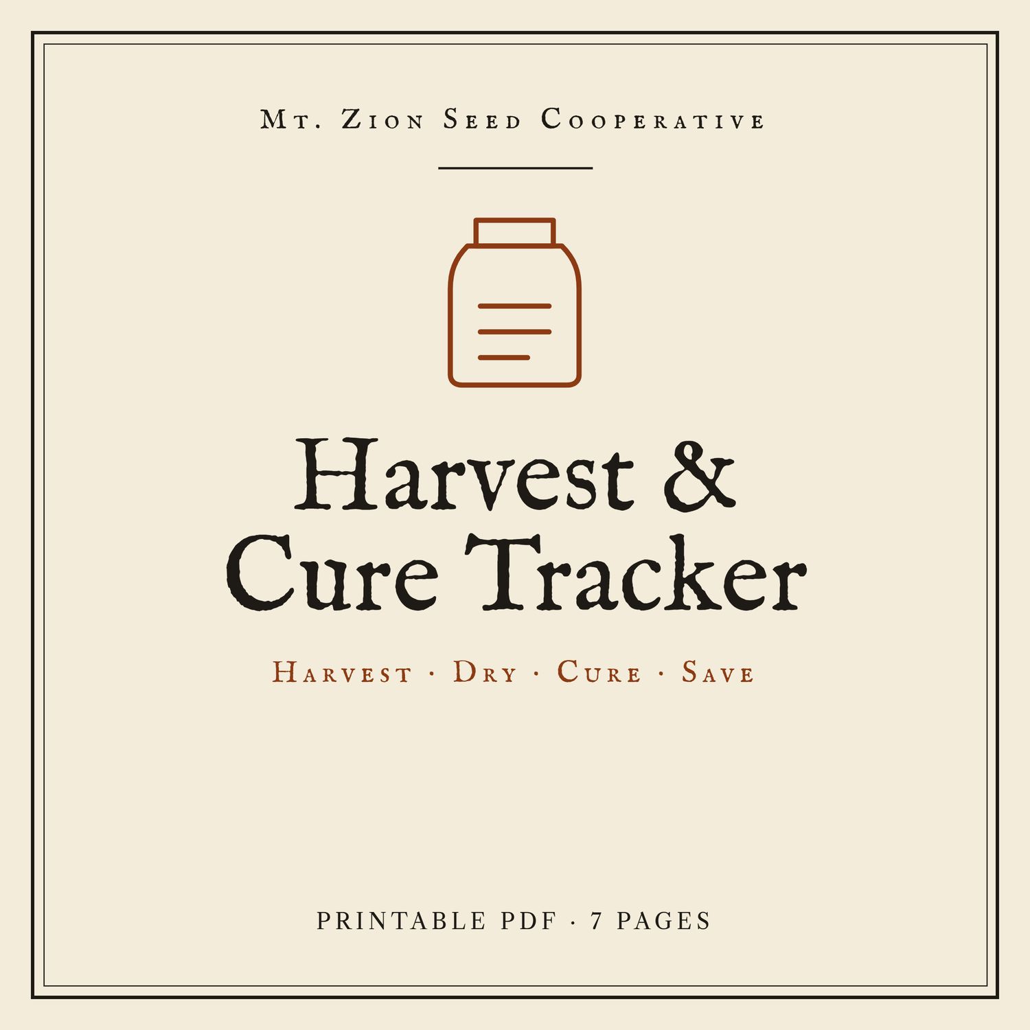 The Harvest &amp; Cure Tracker