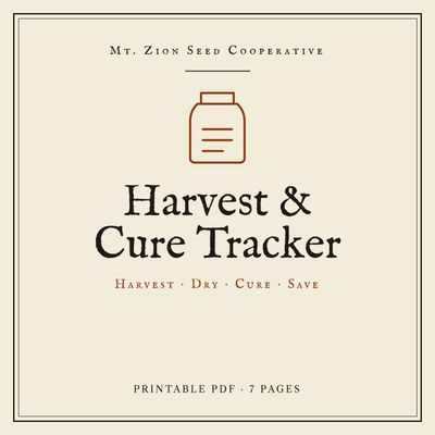 The Harvest &amp; Cure Tracker