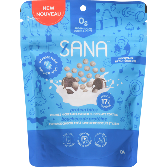 Sana Protein Bites Cookies N&#39;cream Flavored Chocolate Coating