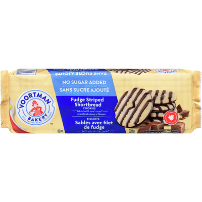 Voortman No Sugar Added Fudge Striped Shortbread Cookies
