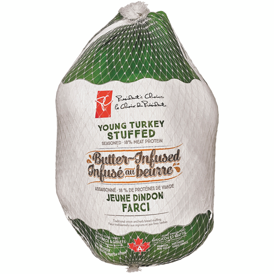 President&#39;s Choice Butter-Infused Stuffed Young Turkey 7-9 KG, Frozen