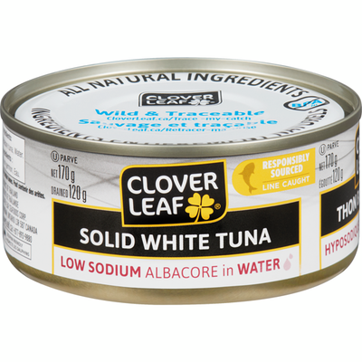 Clover Leaf Solid White Tuna Low Sodium Albacore in Water