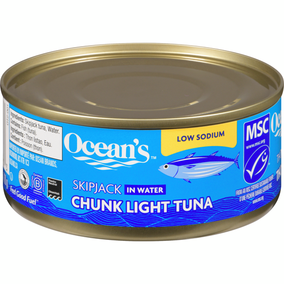 Ocean&#39;s Halo Chunk Light Tuna, Low Sodium