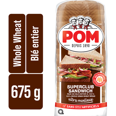 POM Superclub Sandwich 100% Whole Grain Wheat Bread