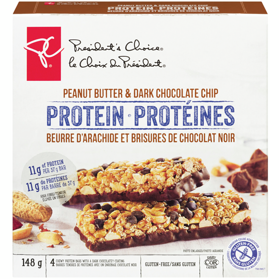 President&#39;s Choice Peanut Butter &amp; Dark Chocolate Chip Protein Granola Bars