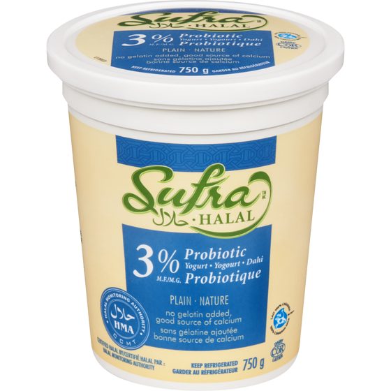 Sufra Halal  Plain Probiotic 3% M.F. Yogurt