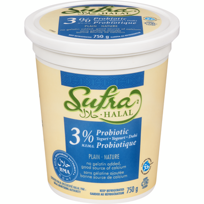 Sufra Halal  Plain Probiotic 3% M.F. Yogurt