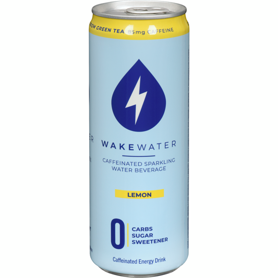Wakewater Caffeinated Sparkling Water Beverage Lemon