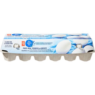 PC Blue Menu Blue Menu Free Run Large White Eggs 12 Pack
