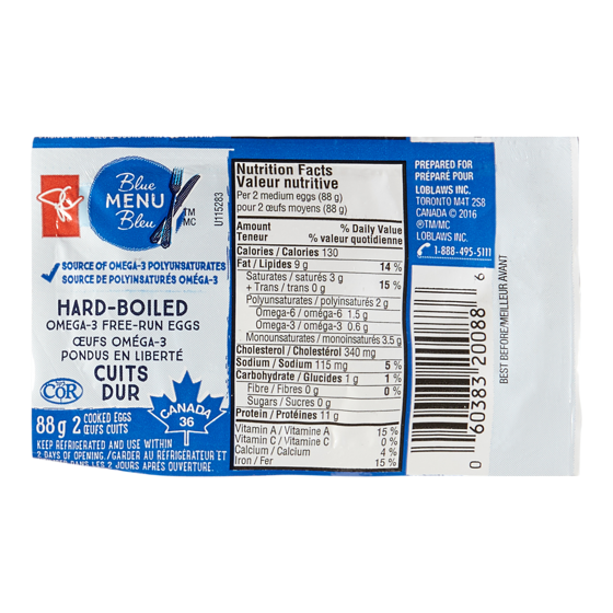PC Blue Menu Hard-boiled Eggs, Omega-3