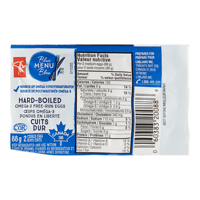 PC Blue Menu Hard-boiled Eggs, Omega-3