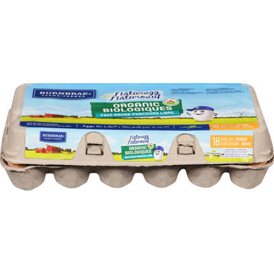 Burnbrae Farms Organic Free Range Eggs, 18 Eggs