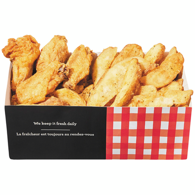4 Chicken Wings &amp; Potato Wedges (After 11am)