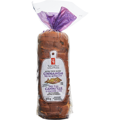 President&#39;s Choice Extra Thick Sliced Cinnamon Bread with Raisins