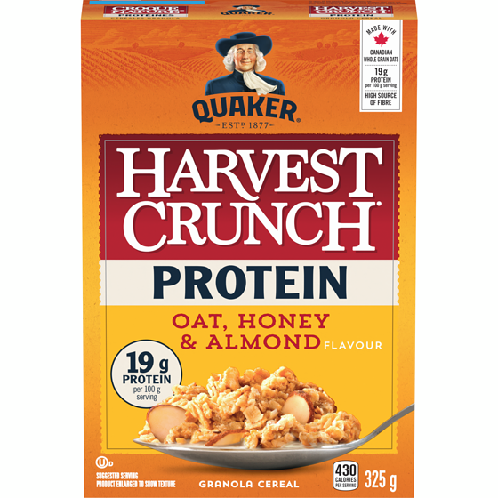 Quaker Harvest Crunch Protein Oat, Honey and Almond Cereal