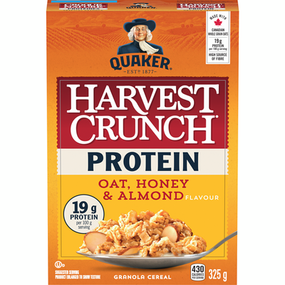 Quaker Harvest Crunch Protein Oat, Honey and Almond Cereal