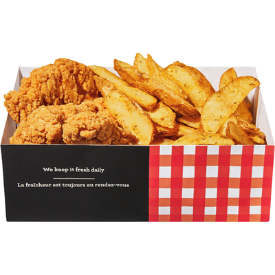 3 Chicken Strips &amp; Potato Wedges (After 11am)